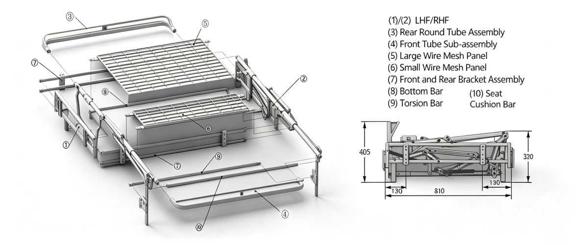 How to put partly assembled revolving sofa bed mechanism together